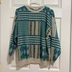 Vintage Italian Patterned Crewneck Sweater
